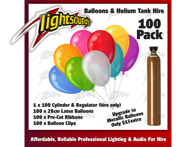 100 Balloons & Helium Tank