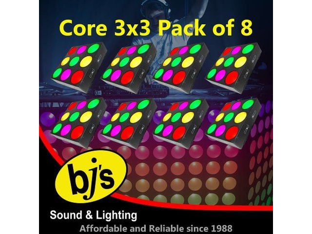 Chauvet Core 3x3 LED RGB Wash Light - Pack of 8