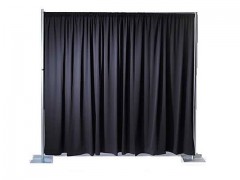 Drap Curtain BLACK 4.3m W X 6m H (Base Plate x 2,Crossbar x 1,Upright Bars x 2
