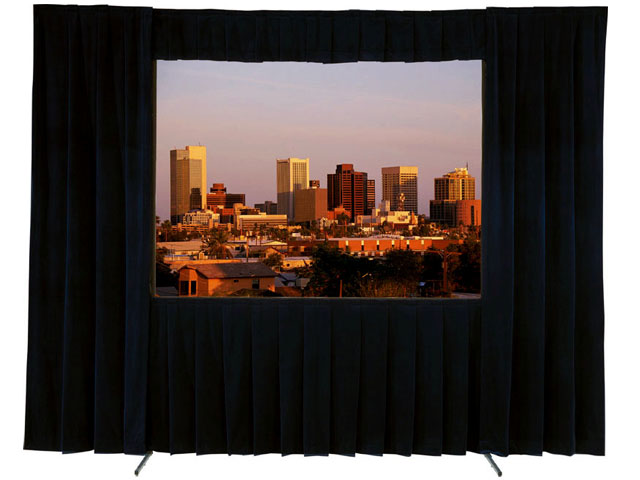 Projector Screen 4:3 10ft x7.6ft . 16:9 10ftx5.75ft Valance Drap  w/ Roadcase Front & Rear Project